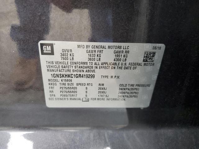 2016 CHEVROLET SUBURBAN K - 1GNSKHKC1GR419299