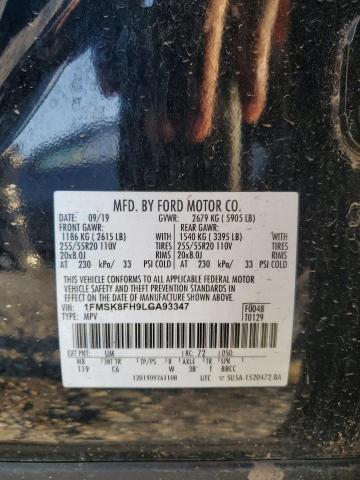 2020 FORD EXPLORER L - 1FMSK8FH9LGA93347