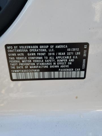 2012 VOLKSWAGEN PASSAT SE - 1VWBP7A3XCC070630