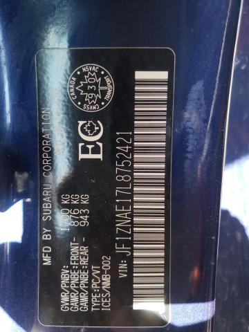 2020 TOYOTA 86 GT JF1ZNAE17L8752421