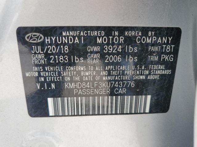 2019 HYUNDAI ELANTRA SE - KMHD84LF3KU743776