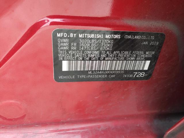 2019 MITSUBISHI MIRAGE SE - ML32A4HJXKH009936