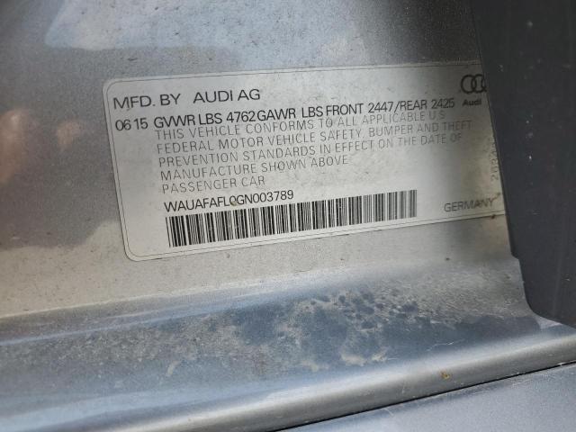 2016 AUDI A4 PREMIUM WAUAFAFL0GN003789