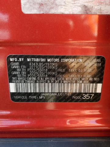 2018 MITSUBISHI OUTLANDER JA4AR3AW4JU017161