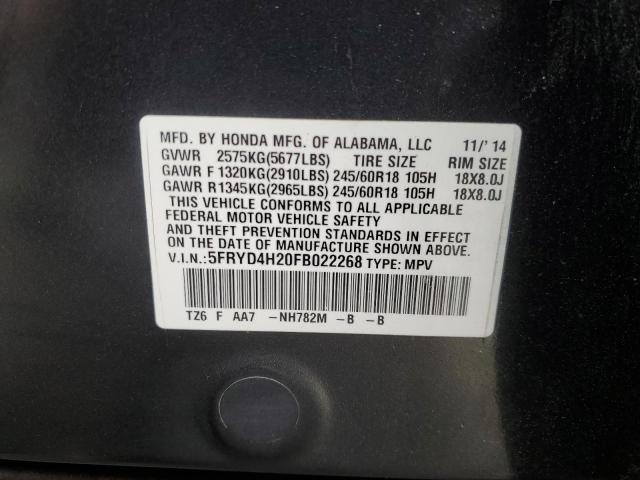 2015 ACURA MDX - 5FRYD4H20FB022268