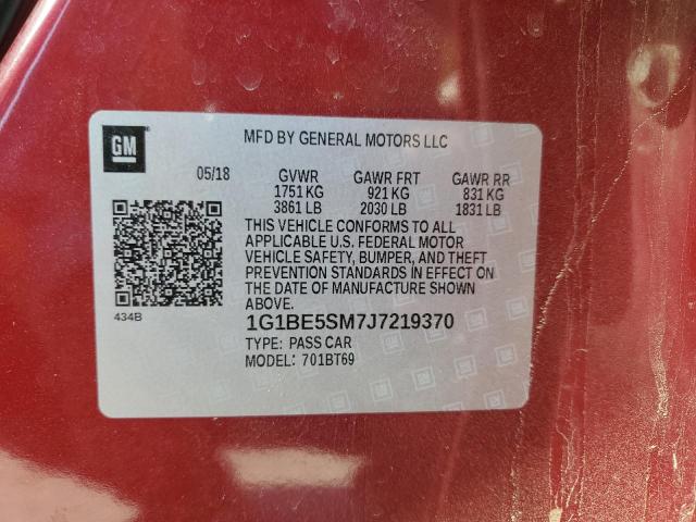 2018 CHEVROLET CRUZE LT - 1G1BE5SM7J7219370