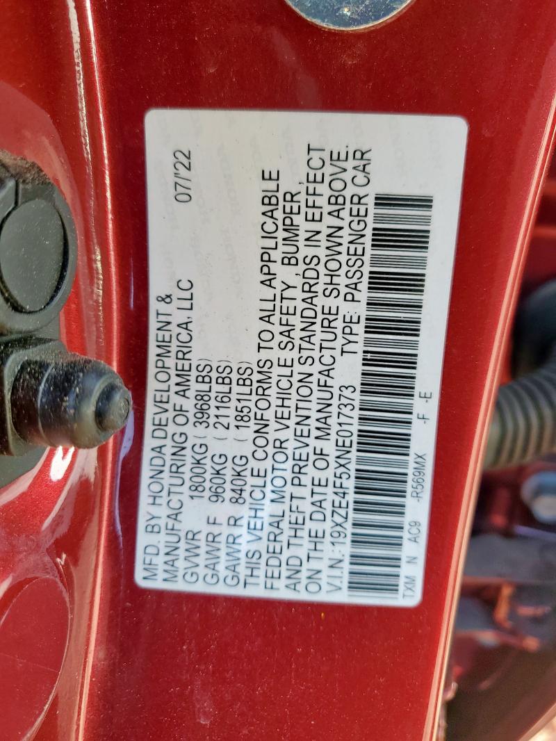 2022 HONDA INSIGHT EX 19XZE4F5XNE017373