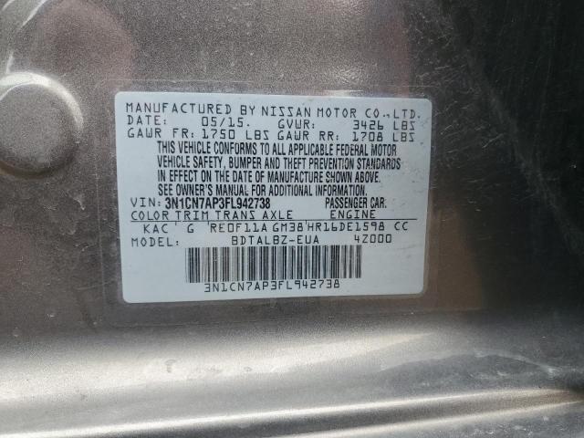 2015 NISSAN VERSA S - 3N1CN7AP3FL942738