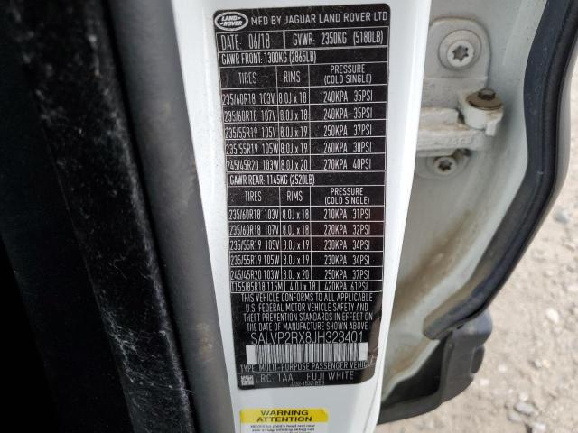 2018 LAND ROVER RANGE ROVE - SALVP2RX8JH323401