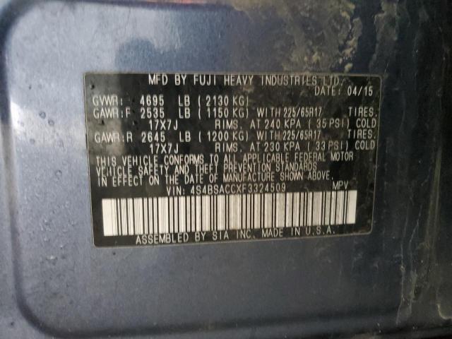 2015 SUBARU OUTBACK 2. - 4S4BSACCXF3324509