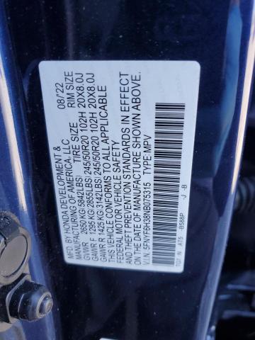 2022 HONDA PILOT SPOR 5FNYF6H38NB075315