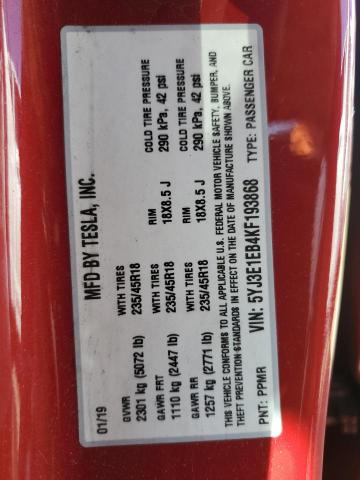 2019 TESLA MODEL 3 - 5YJ3E1EB4KF193868