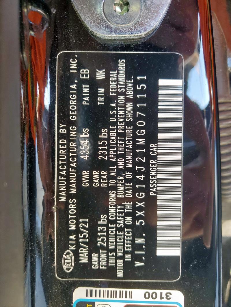 2021 KIA K5 LXS - 5XXG14J21MG071151