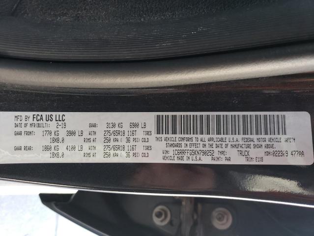 2019 RAM 1500 BIG H 1C6RRFFG5KN790252