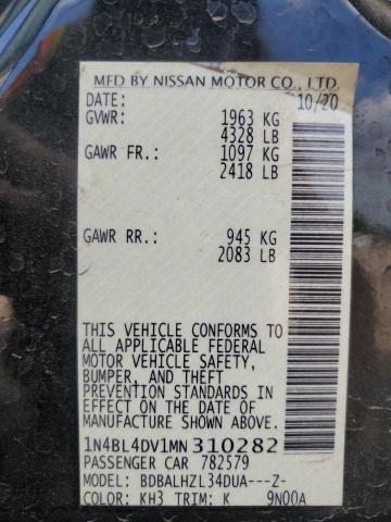2021 NISSAN ALTIMA SV 1N4BL4DV1MN310282