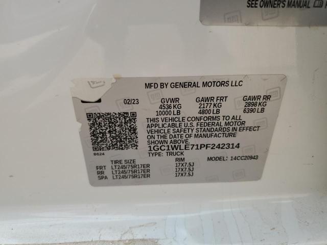 2023 CHEVROLET SILVERADO 1GC1WLE71PF242314