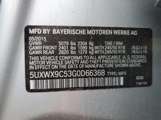 2016 BMW X3 XDRIVE2 5UXWX9C53G0D66368