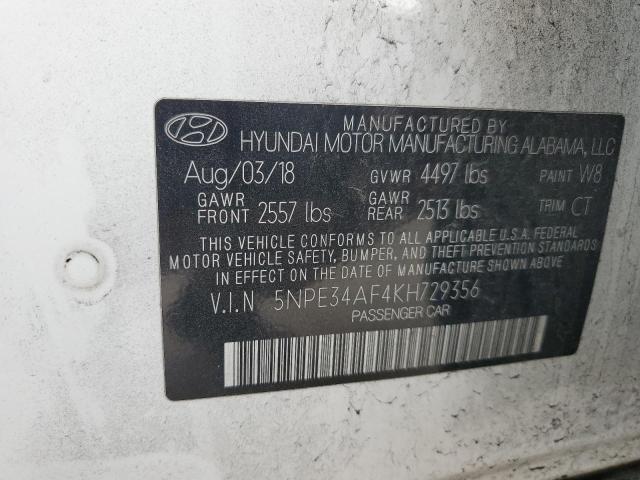 2019 HYUNDAI SONATA LIM 5NPE34AF4KH729356