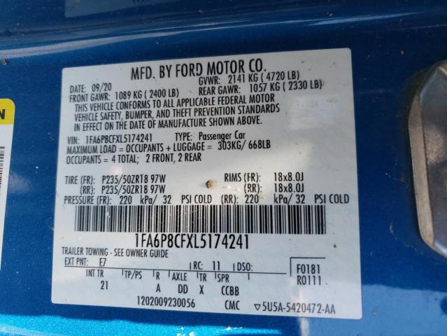 2020 FORD MUSTANG GT - 1FA6P8CFXL5174241