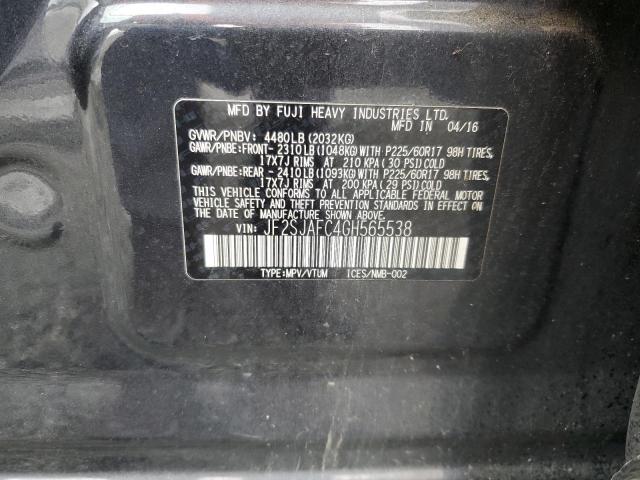 2016 SUBARU FORESTER 2 - JF2SJAFC4GH565538