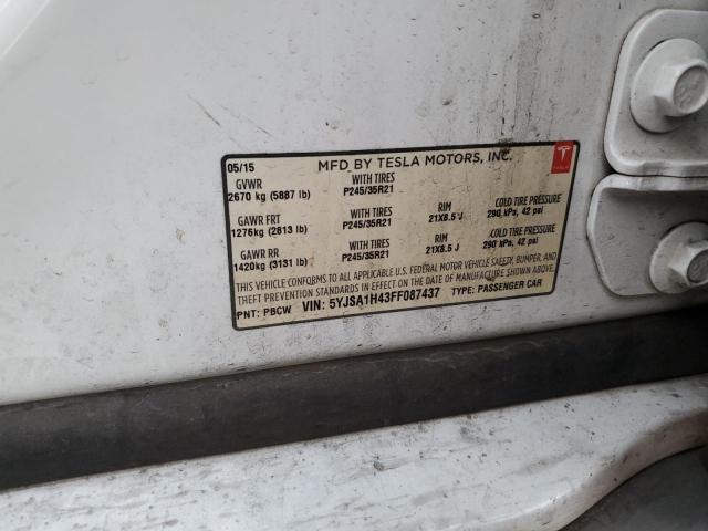 2015 TESLA MODEL S P8 5YJSA1H43FF087437