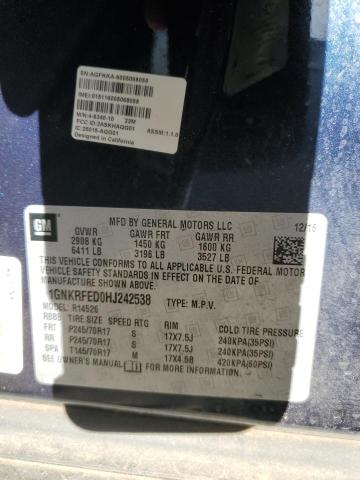 2017 CHEVROLET TRAVERSE L - 1GNKRFED0HJ242538