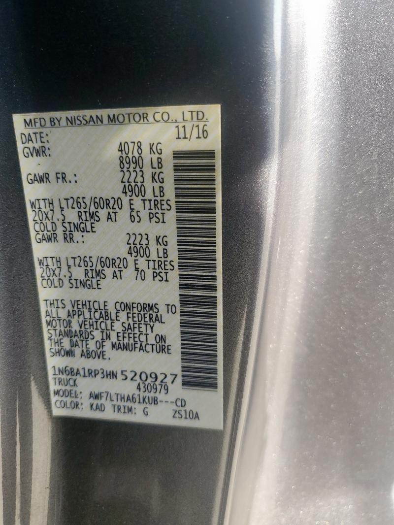 2017 NISSAN TITAN XD S - 1N6BA1RP3HN520927