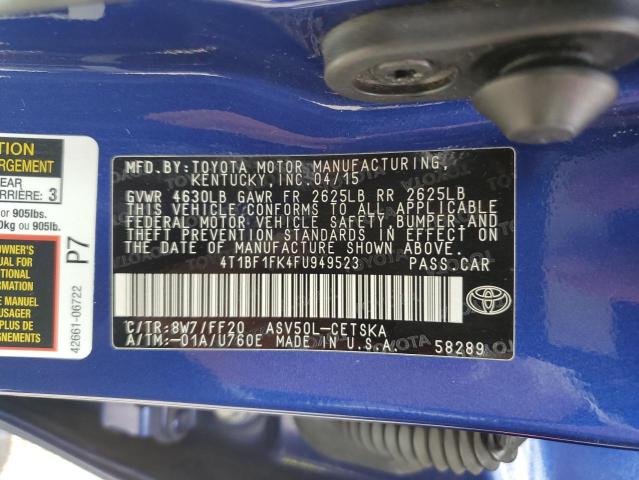 2015 TOYOTA CAMRY LE - 4T1BF1FK4FU949523