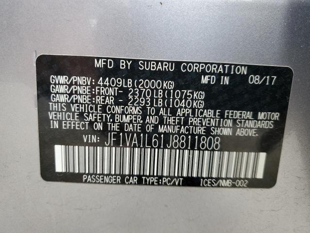 2018 SUBARU WRX LIMITE JF1VA1L61J8811808