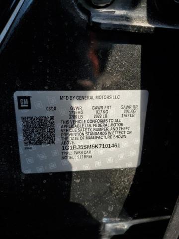 2019 CHEVROLET CRUZE 1G1BJ5SM5K7101461