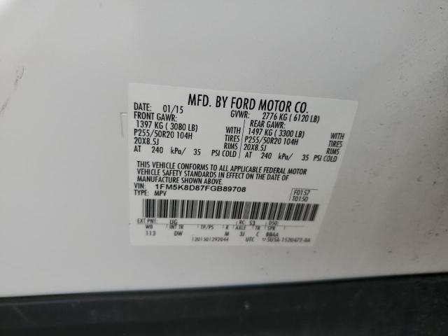 2015 FORD EXPLORER XLT 1FM5K8D87FGB89708