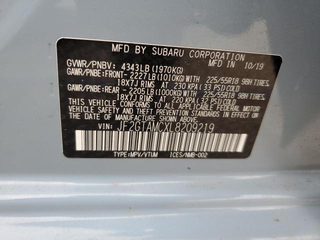 2020 SUBARU CROSSTREK - JF2GTAMCXL8209219