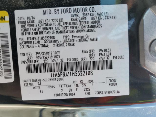 2017 FORD MUSTANG SH 1FA6P8JZ1H5522108