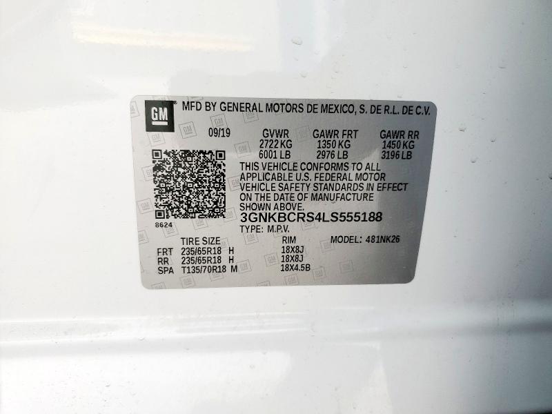 2020 CHEVROLET BLAZER 2LT - 3GNKBCRS4LS555188