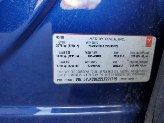 2020 TESLA MODEL X - 5YJXCDE22LF271719
