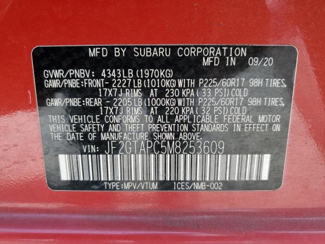 2021 SUBARU CROSSTREK - JF2GTAPC5M8253609
