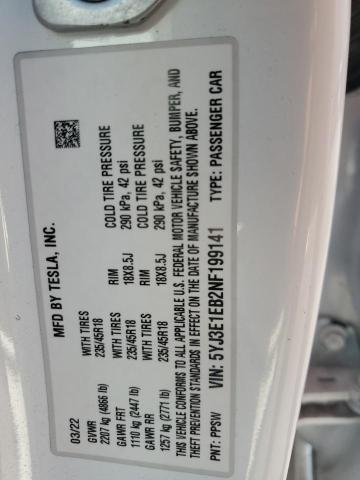 2022 TESLA MODEL 3 - 5YJ3E1EB2NF199141