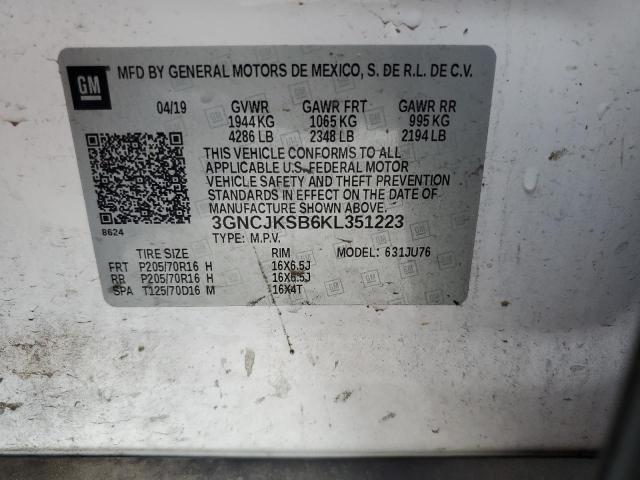 2019 CHEVROLET TRAX LS - 3GNCJKSB6KL351223