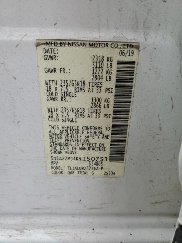 2019 NISSAN MURANO S - 5N1AZ2MJ4KN150753