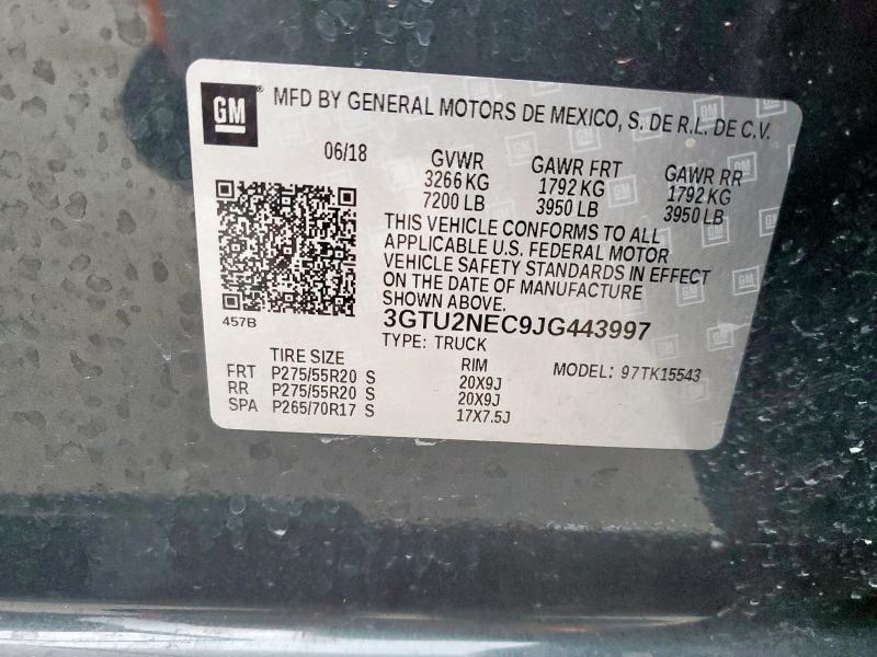 2018 GMC SIERRA K15 - 3GTU2NEC9JG443997