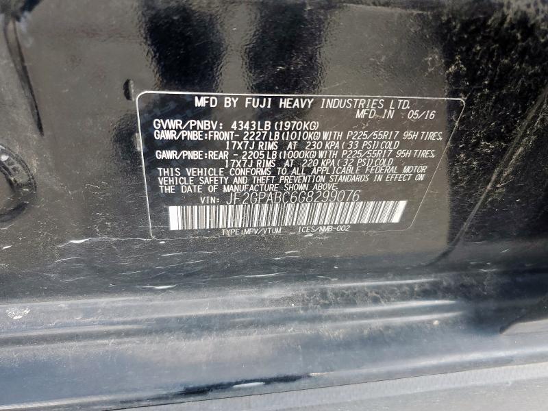 2016 SUBARU CROSSTREK - JF2GPABC6G8299076