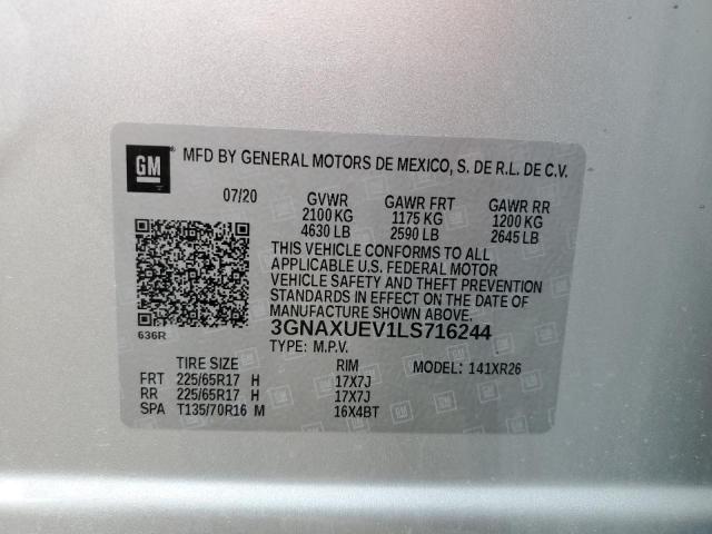 2020 CHEVROLET EQUINOX LT - 3GNAXUEV1LS716244