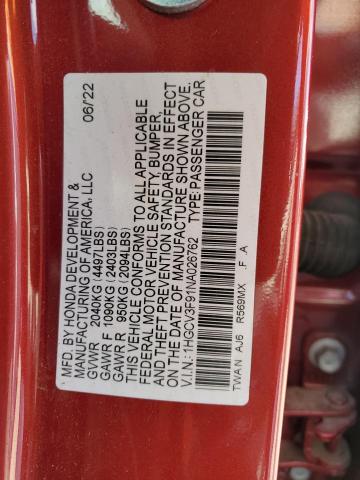 2022 HONDA ACCORD TOU #3316909182