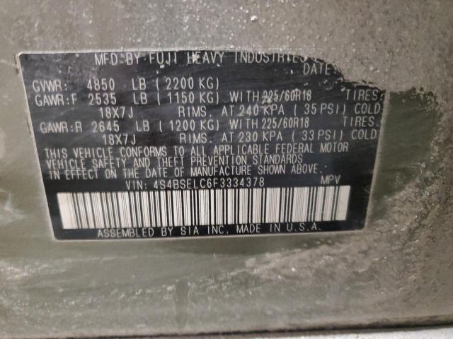 2015 SUBARU OUTBACK 3. 4S4BSELC6F3334378