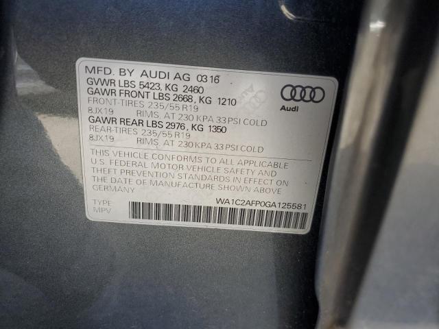 2016 AUDI Q5 PREMIUM WA1C2AFP0GA125581