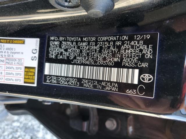 2020 TOYOTA COROLLA LE - JTDEPRAE5LJ093760