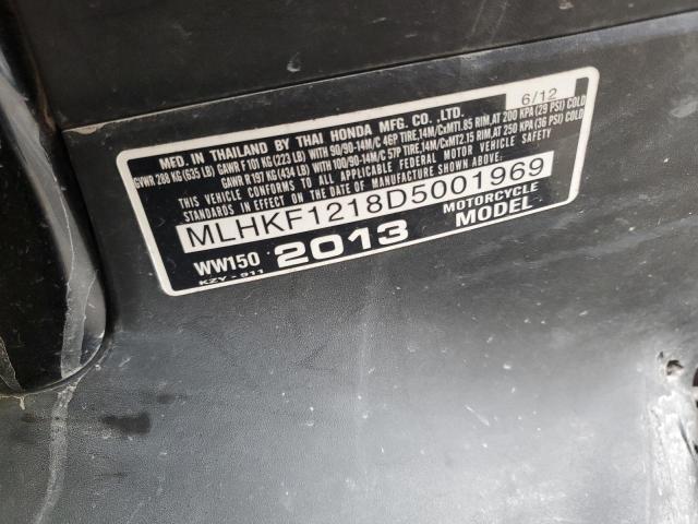 2013 HONDA PCX 150 MLHKF1218D5001969