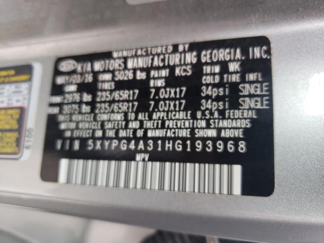 2017 KIA SORENTO LX - 5XYPG4A31HG193968