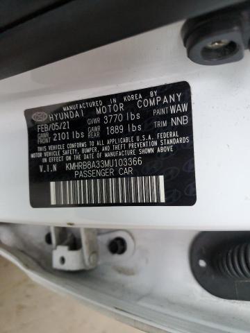 2021 HYUNDAI VENUE SE - KMHRB8A33MU103366