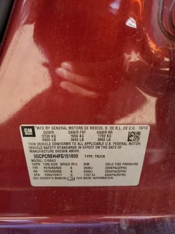 2015 CHEVROLET SILVERADO - 3GCPCREH4FG151890